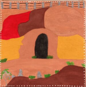 <br>WAC200/17 - EVELYN MALGIL</br><br>- 60 x 60 cm / Natural ochre and pigment on canvas</br>