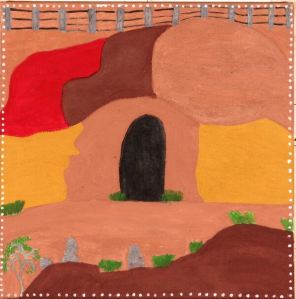 <br>WAC200/17 - EVELYN MALGIL</br><br>- 60 x 60 cm / Natural ochre and pigment on canvas</br>