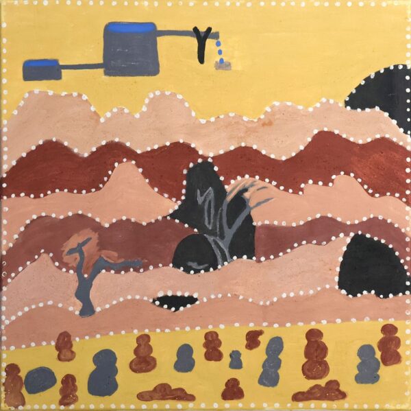 <br>WAC281/17 - EVELYN MALGIL</br><br>- 60 x 60 cm / Natural ochre and pigment on canvas</br>