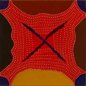 <br>WAC30/14 - EVELYN MALGIL</br><br>- 60 x 60 cm / Natural ochre and pigment on canvas</br>