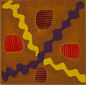 <br>WAC56/14 - EVELYN MALGIL</br><br>- 80 x 80 cm / Natural ochre and acrylic on canvas</br>